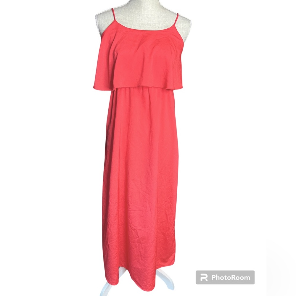 Espresso Coral Colored Sleeveless Maxi Dress